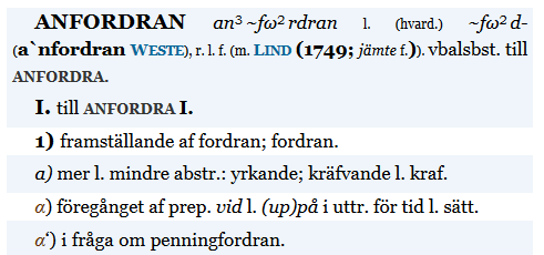 anfordran